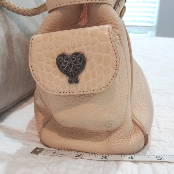 Brighton Cream Pebbled Leather with Marcasite hardware & braided straps Handbag - Picture 4 of 9